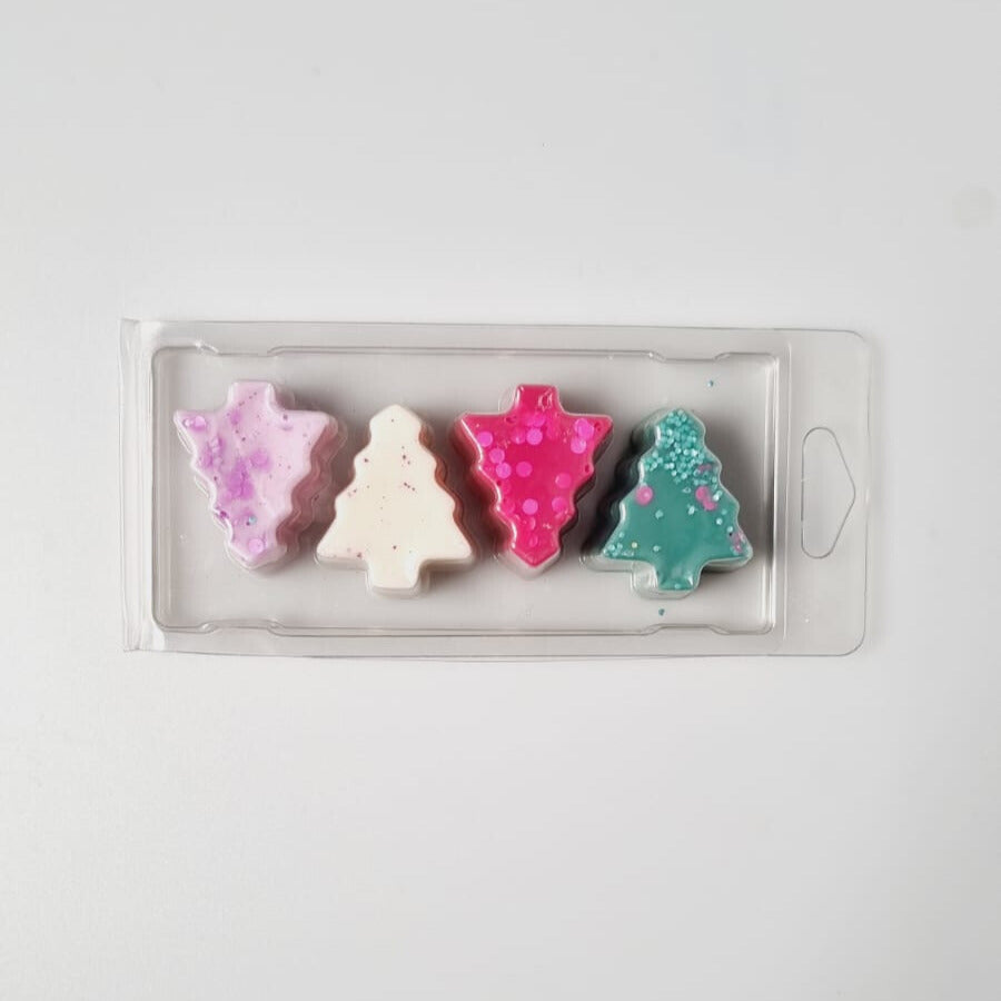 Christmas 4 Cavity Snap Bar Style Clamshell - 4 TREES