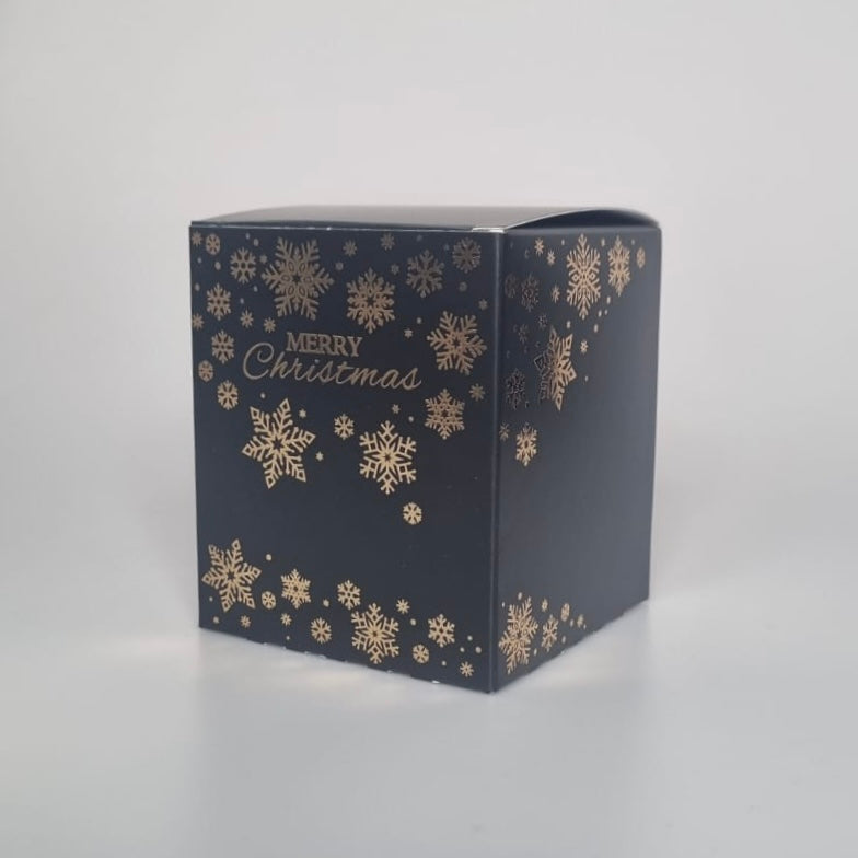 30cl - Black Candle Box With Snowflakes